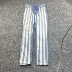 Guess x ASAP Rocky Womens Jeans 26 Blue Striped Hip Hop Faded Vintage Rocker
